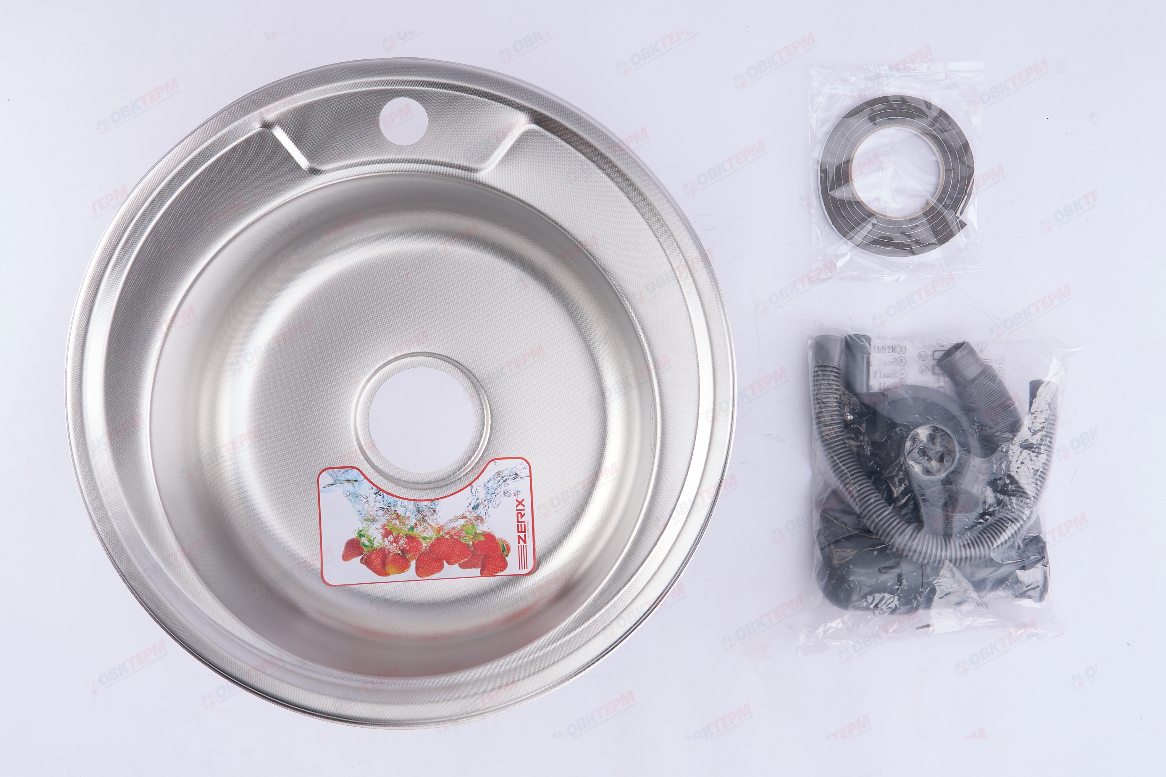ZERIX мойка Z490-06-170D (decor) ВРЕЗНАЯ /сифон (10шт/ящ) - миниатюра №8