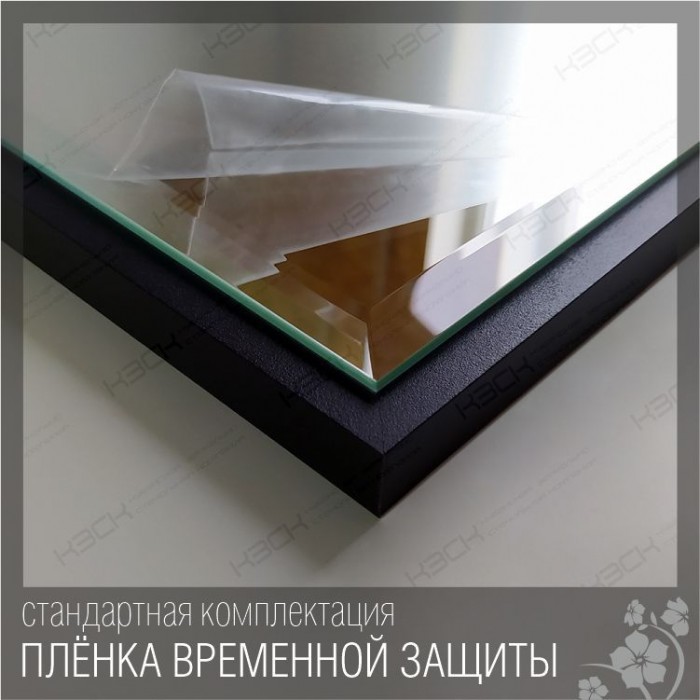 Зеркало  800х600 прямоугольное  с фацетом черный алюм профиль, универс. крепл. КЗСК - Изображение №5