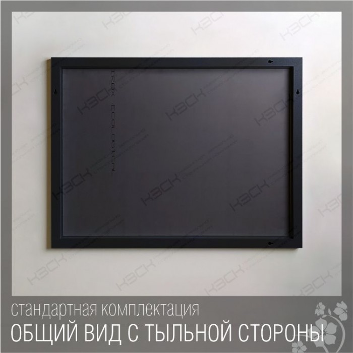 Зеркало  800х600 прямоугольное  с фацетом черный алюм профиль, универс. крепл. КЗСК - миниатюра №6