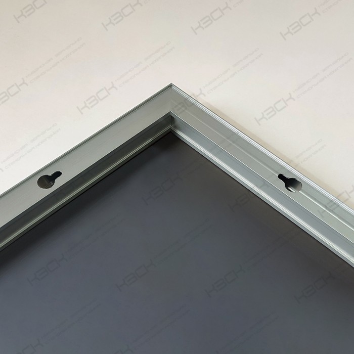 Зеркало  800х700 прямоугольное  с стальном алюм профиль, универс. крепл.КЗСК - миниатюра №6