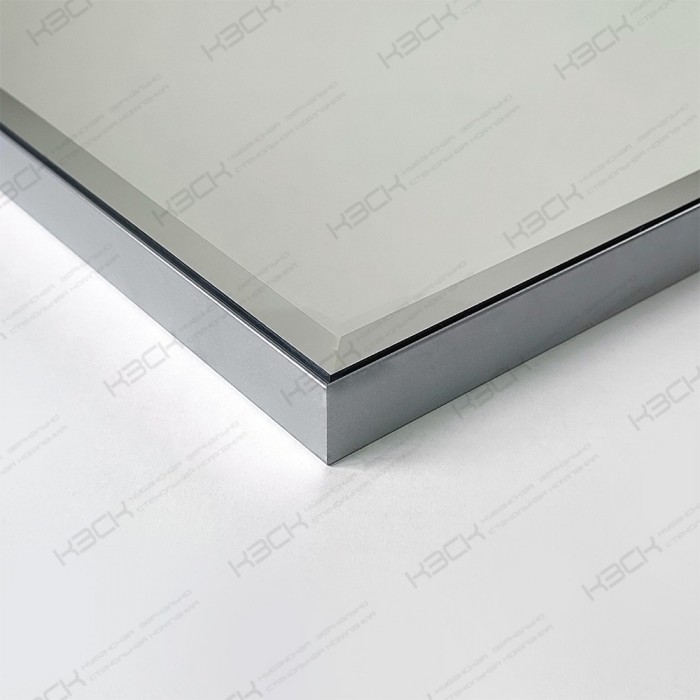 Зеркало  800х700 прямоугольное  с стальном алюм профиль, универс. крепл.КЗСК - миниатюра №7