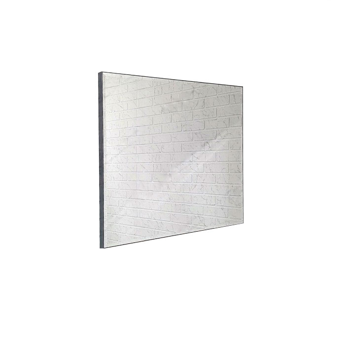 Зеркало  800х700 прямоугольное  с стальном алюм профиль, универс. крепл.КЗСК - изображение №1