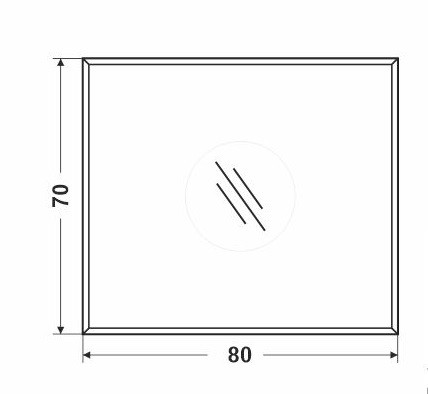 Зеркало  800х700 прямоугольное  с стальном алюм профиль, универс. крепл.КЗСК - миниатюра №3