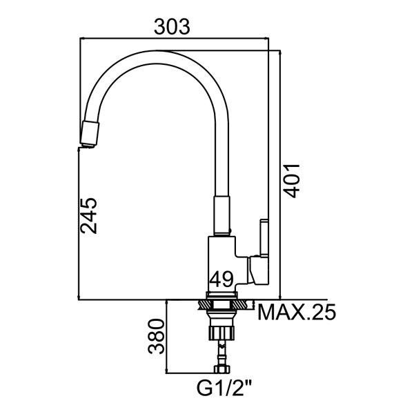 Смеситель д/кухни REFLECTOR ZERIX FADE-011 (LR4898-4) (желтый) (10 шт/ящ) - миниатюра №2