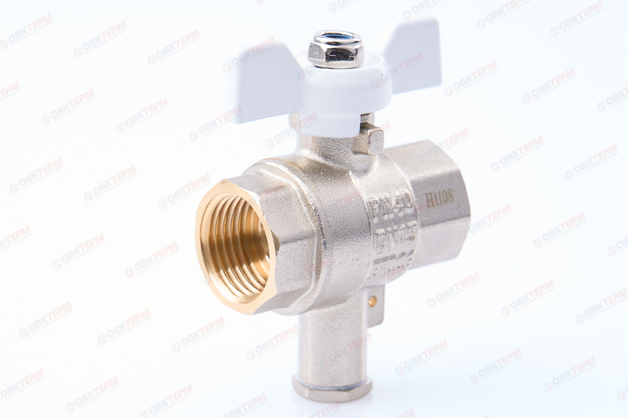 Кран шаровый     TIM      1/2" ВВ   бабочка с подкл датч М10   (60/15 шт) - Изображение №1