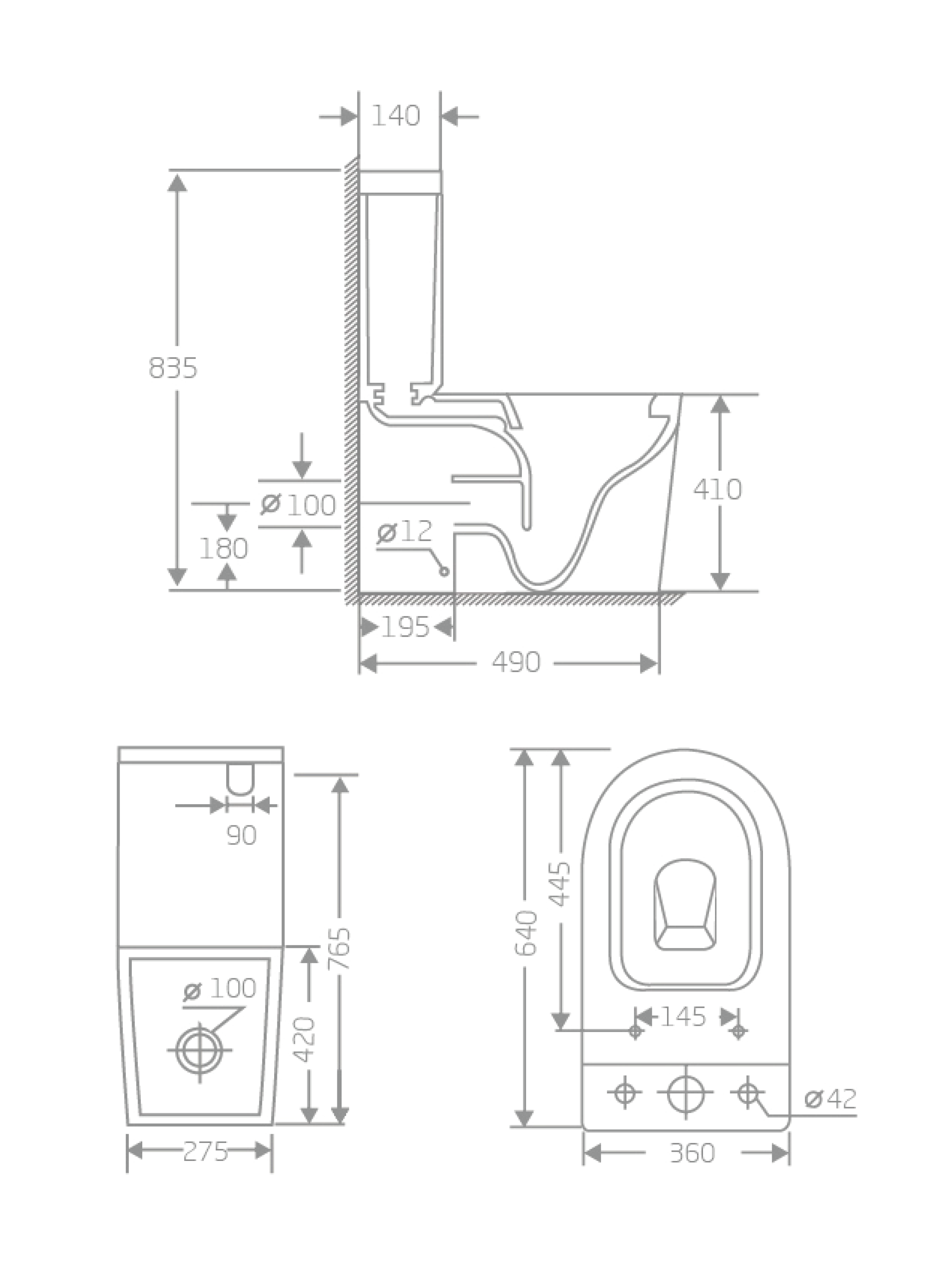Унитаз-компакт OVO DONATO SC, ультратонкое, дюропласт, прям. выпуск* - Изображение №3