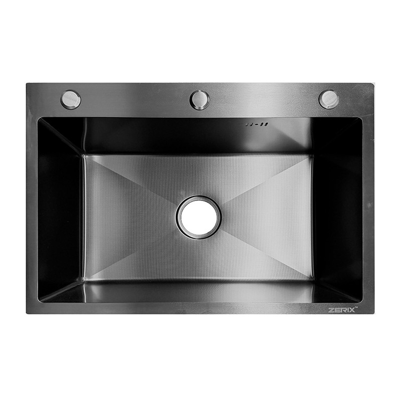 Мойка ZERIX ZH6045 MICRO DECOR GRAPHITE (3.0/0.8) из нержавеющей стали (цвет графит) (1шт/ящ) - Изображение №1