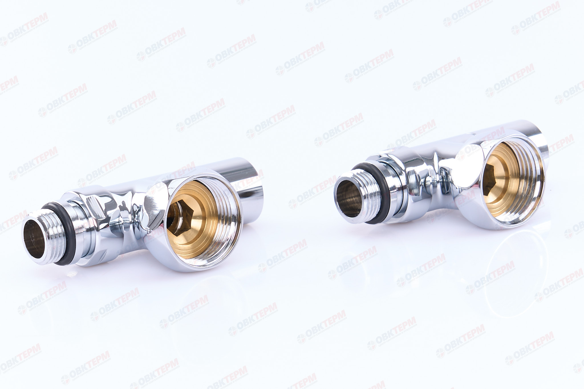 Кран  вентильный  с американкой   TIM  1"В - 1/2"Н  хром, угловой, вентельный   (1пара/20ящ) - Изображение №2