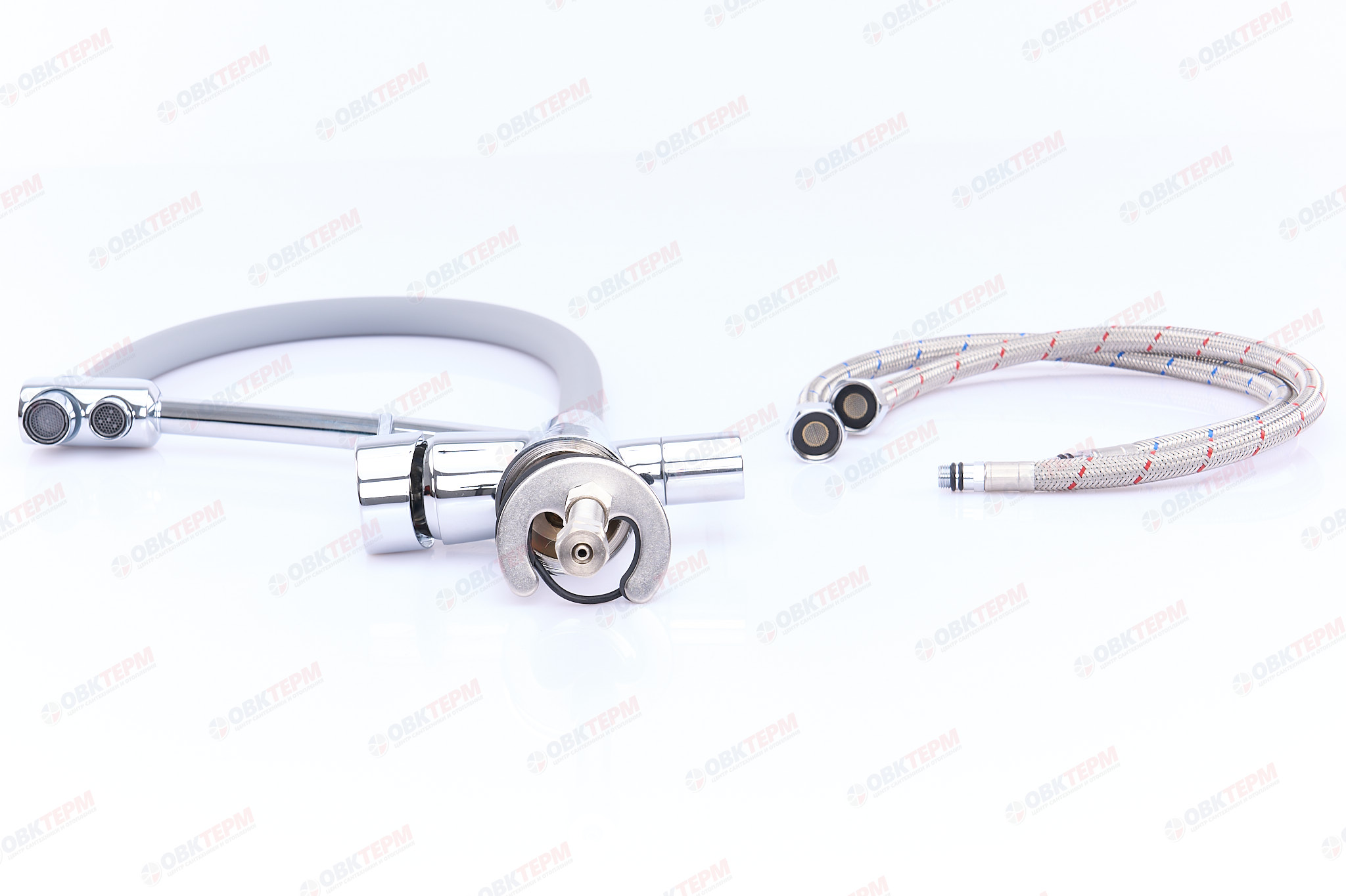 Смеситель д/кухни под ФИЛЬТР GAPPO G4398-17 латунь /хром /гибкий излив /Ø35 /шпилька - миниатюра №9