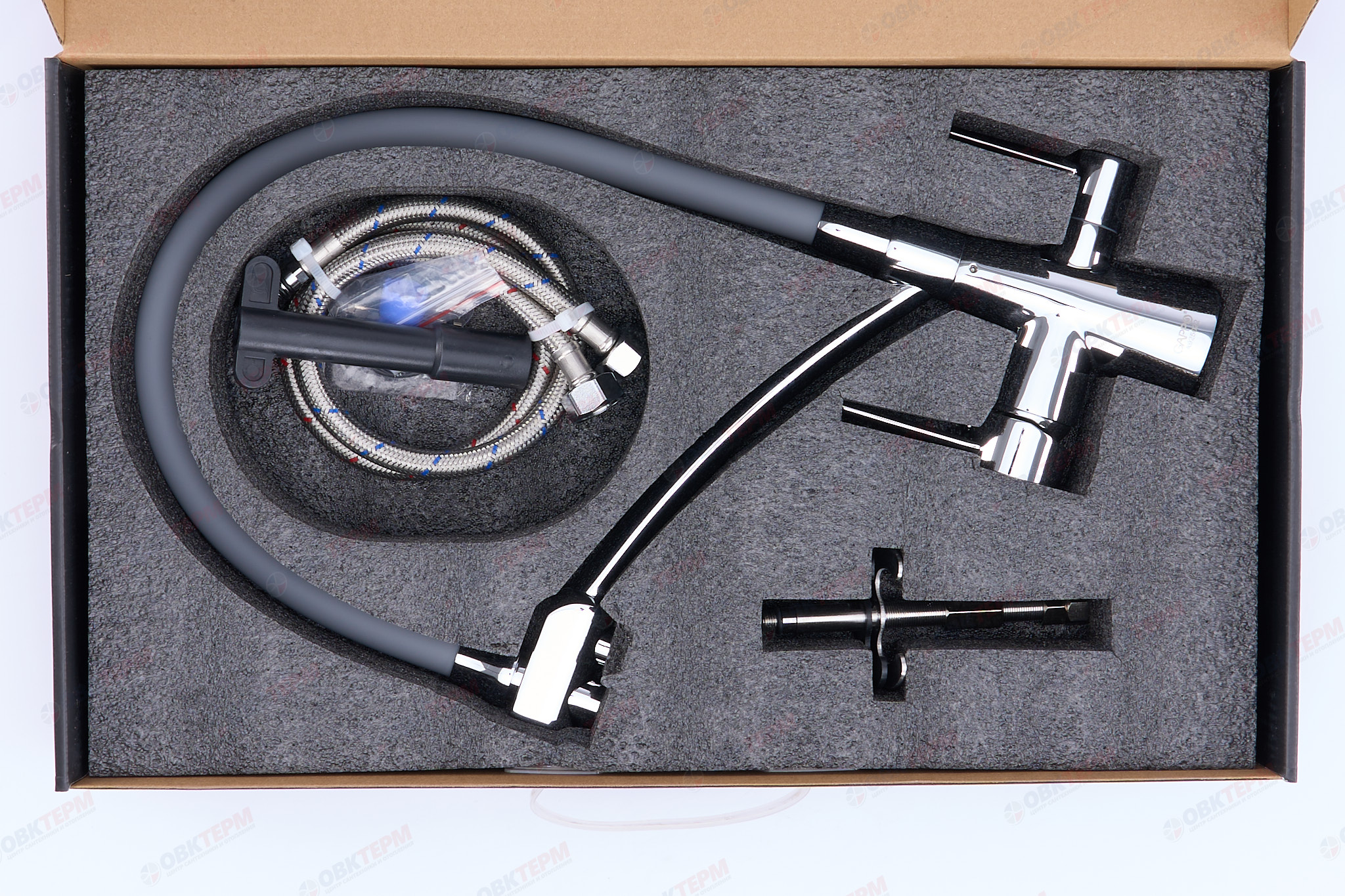 Смеситель д/кухни под ФИЛЬТР GAPPO G4398-17 латунь /хром /гибкий излив /Ø35 /шпилька - миниатюра №10