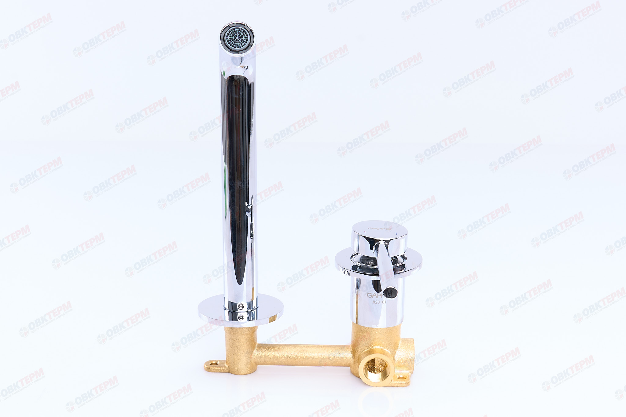 Смеситель встраиваемый, для ванны, хром, Ø35мм, G1206  GAPPO - Изображение №3