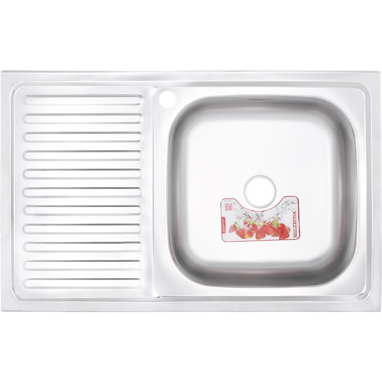 ZERIX мойка Z8050R-06-160P (POLISH) НАКЛАДНАЯ \ с сифоном (10шт/ящ) - изображение №1