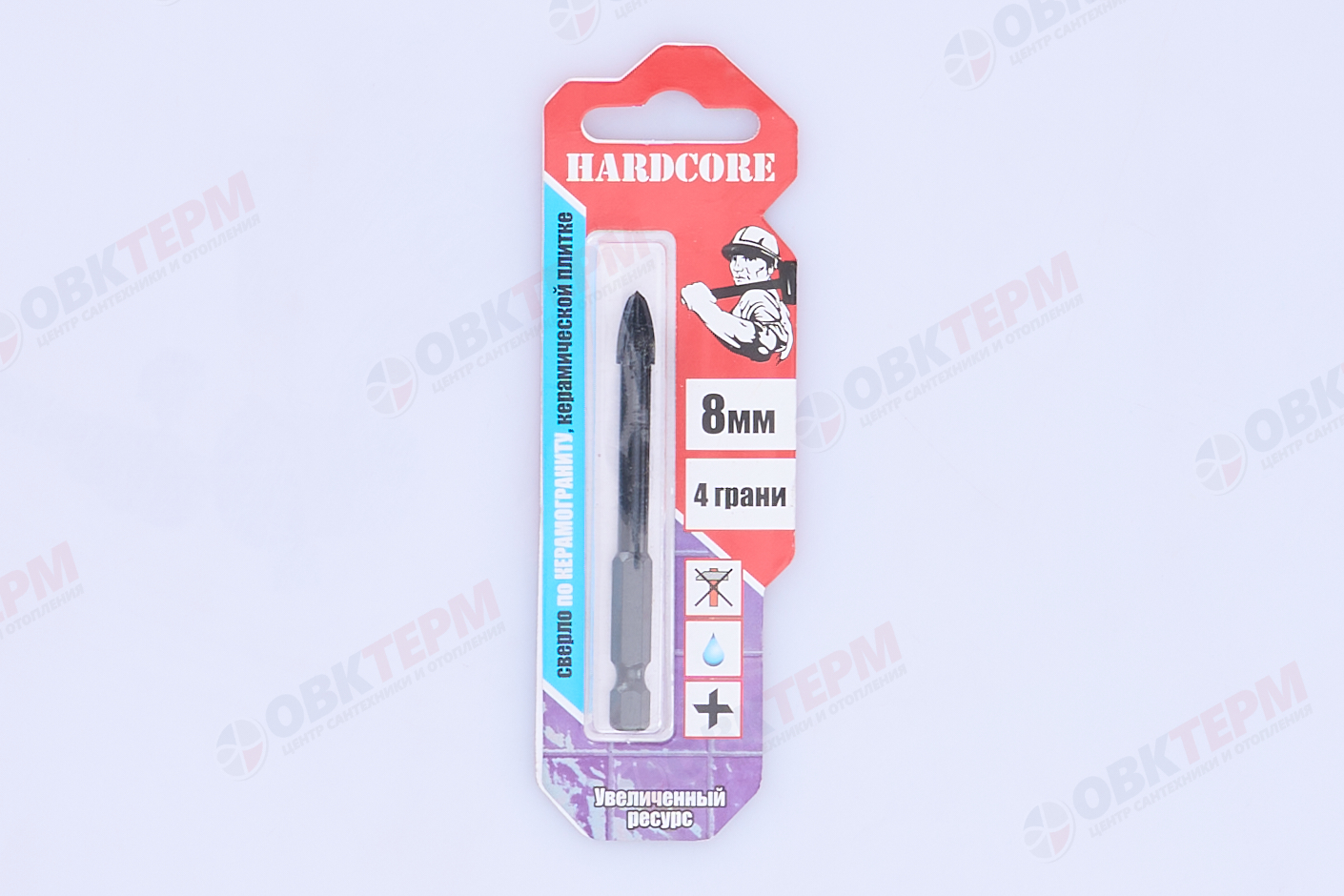 Сверло по керамике и стеклу 8мм "Hardcore" 4 грани - Изображение №1