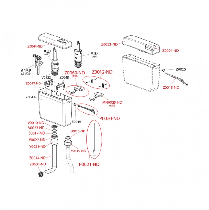 Alcaplast Бачок для унитаза UNI DUAL универсальный 1/2" A930-H-1/2" - Изображение №2