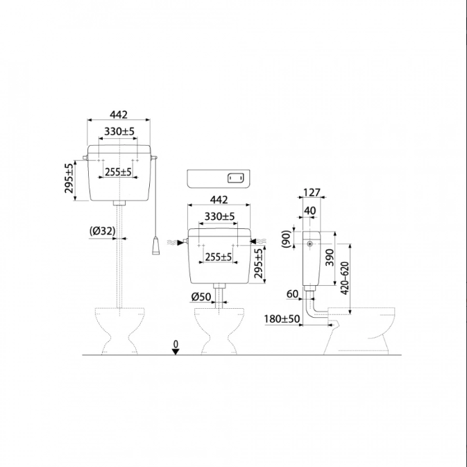 Alcaplast Бачок для унитаза UNI DUAL универсальный 1/2" A930-H-1/2" - Изображение №3