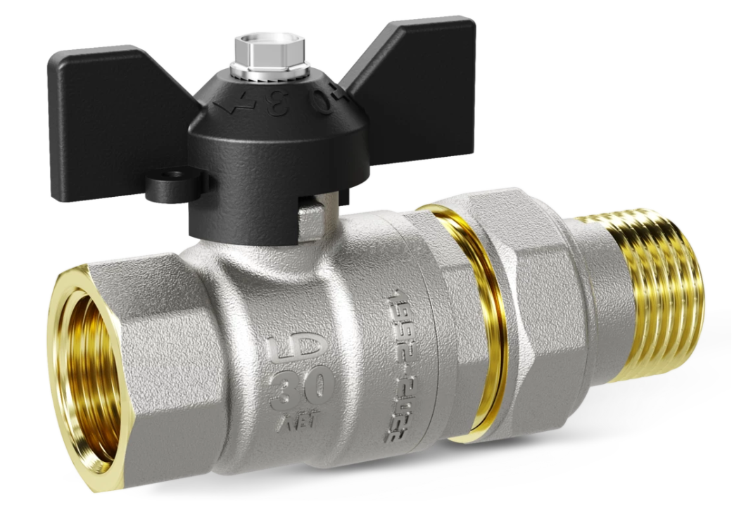 Кран шаровый с американкой     LD Pride      3/4"      бабочка - Изображение №1