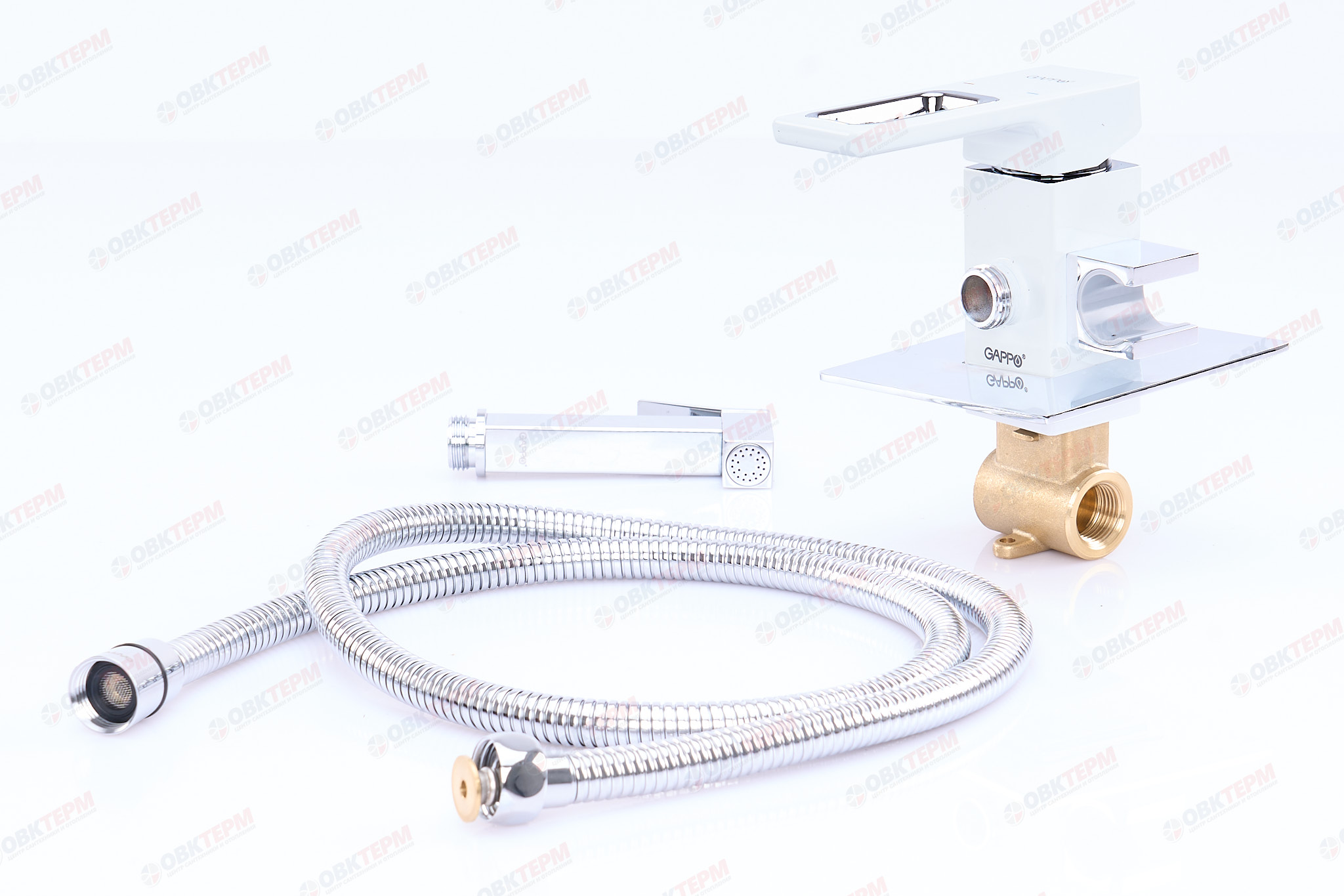 Смеситель с гигиеническим душем GAPPO G7217-8 белый/хром - миниатюра №6