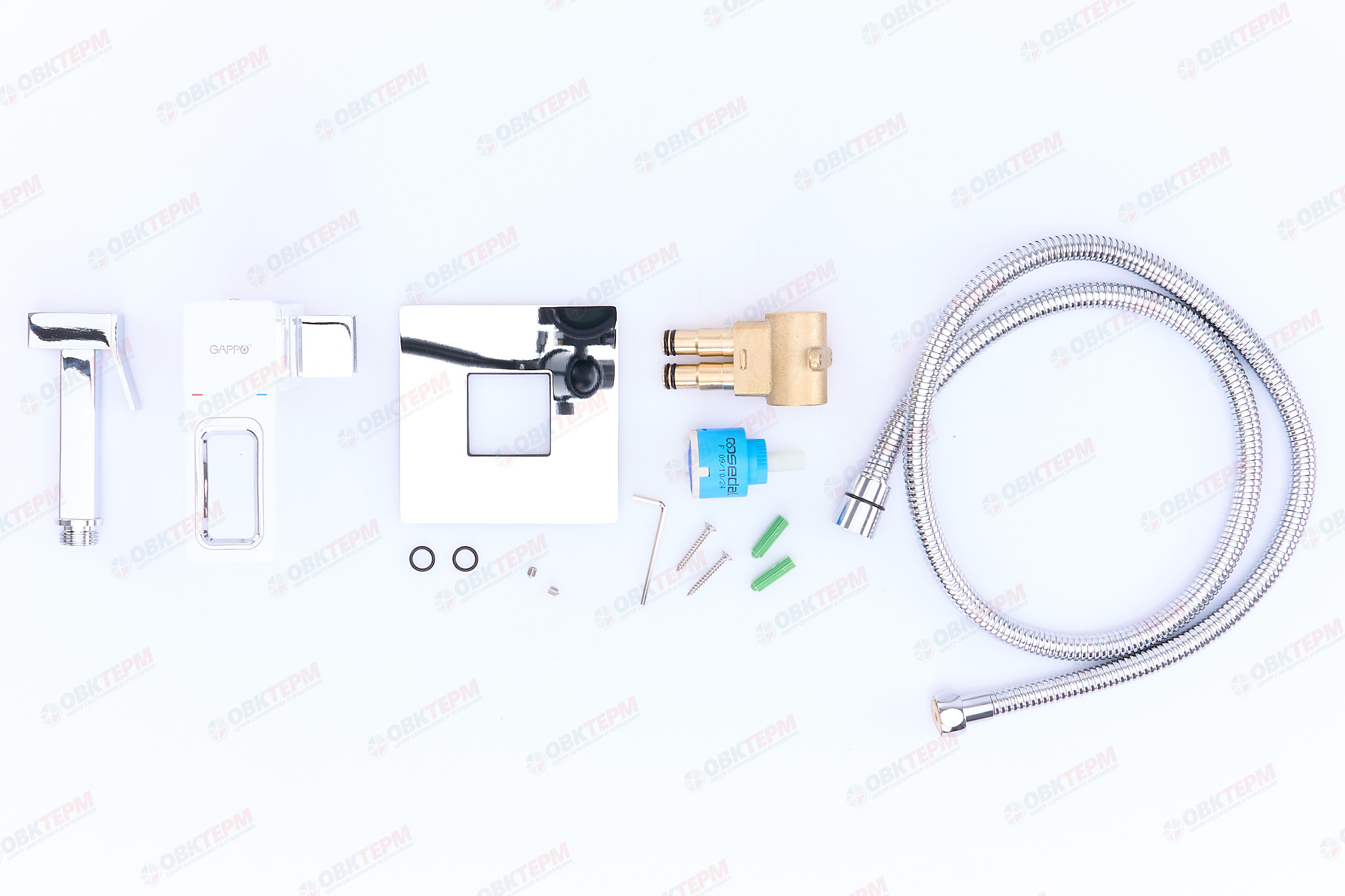 Смеситель с гигиеническим душем GAPPO G7217-8 белый/хром - миниатюра №7