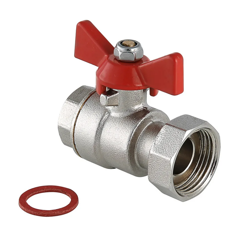 Кран шаровый    ВОДА KOER  1/2" ВВ   бабочка  с НВ СНГ   KR.222  (80/20 шт) - Изображение №1