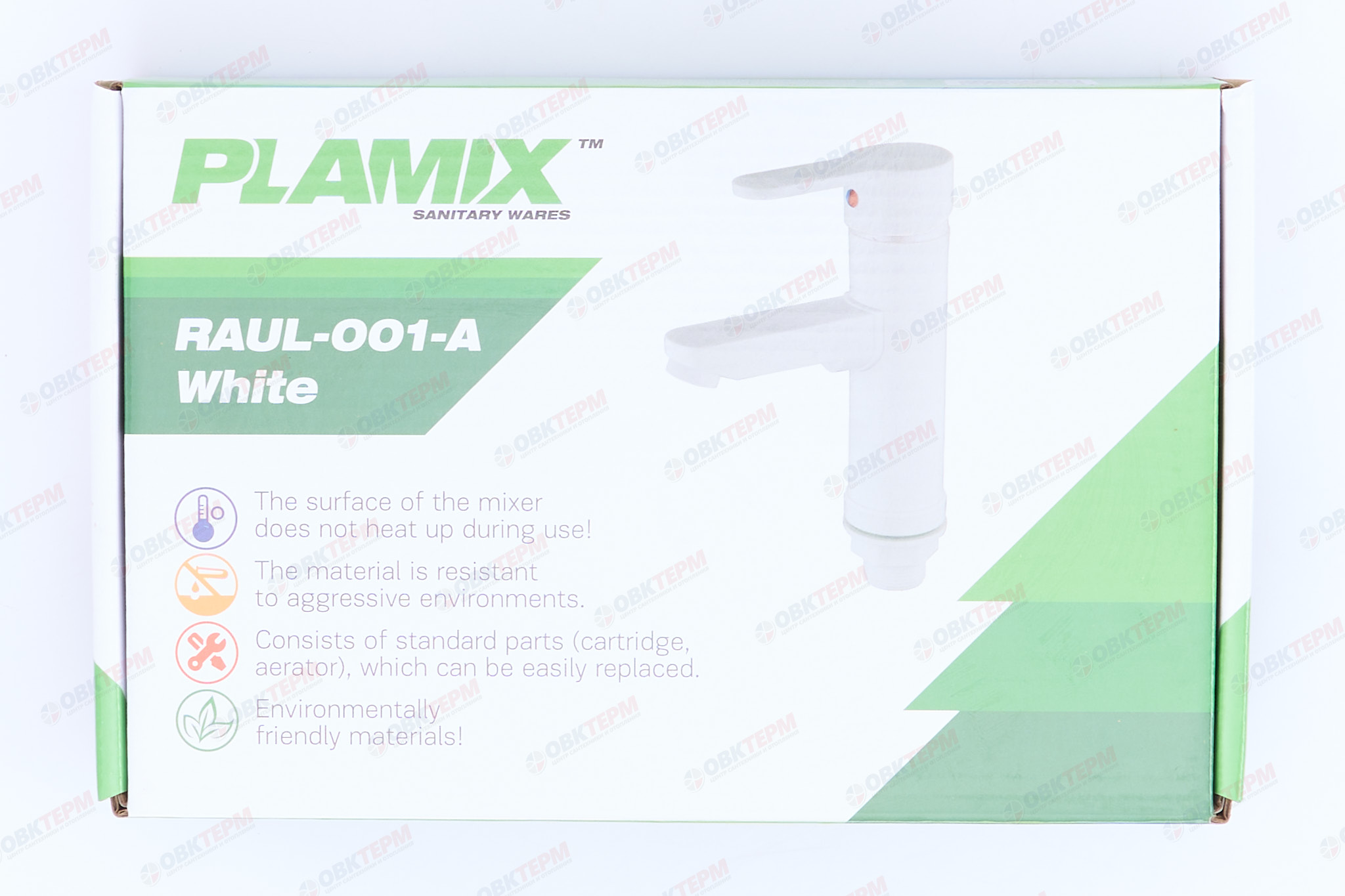 Смеситель для умывальника PLAMIX RAUL-001-A White (без подводки) (20 шт/ящ) - миниатюра №6