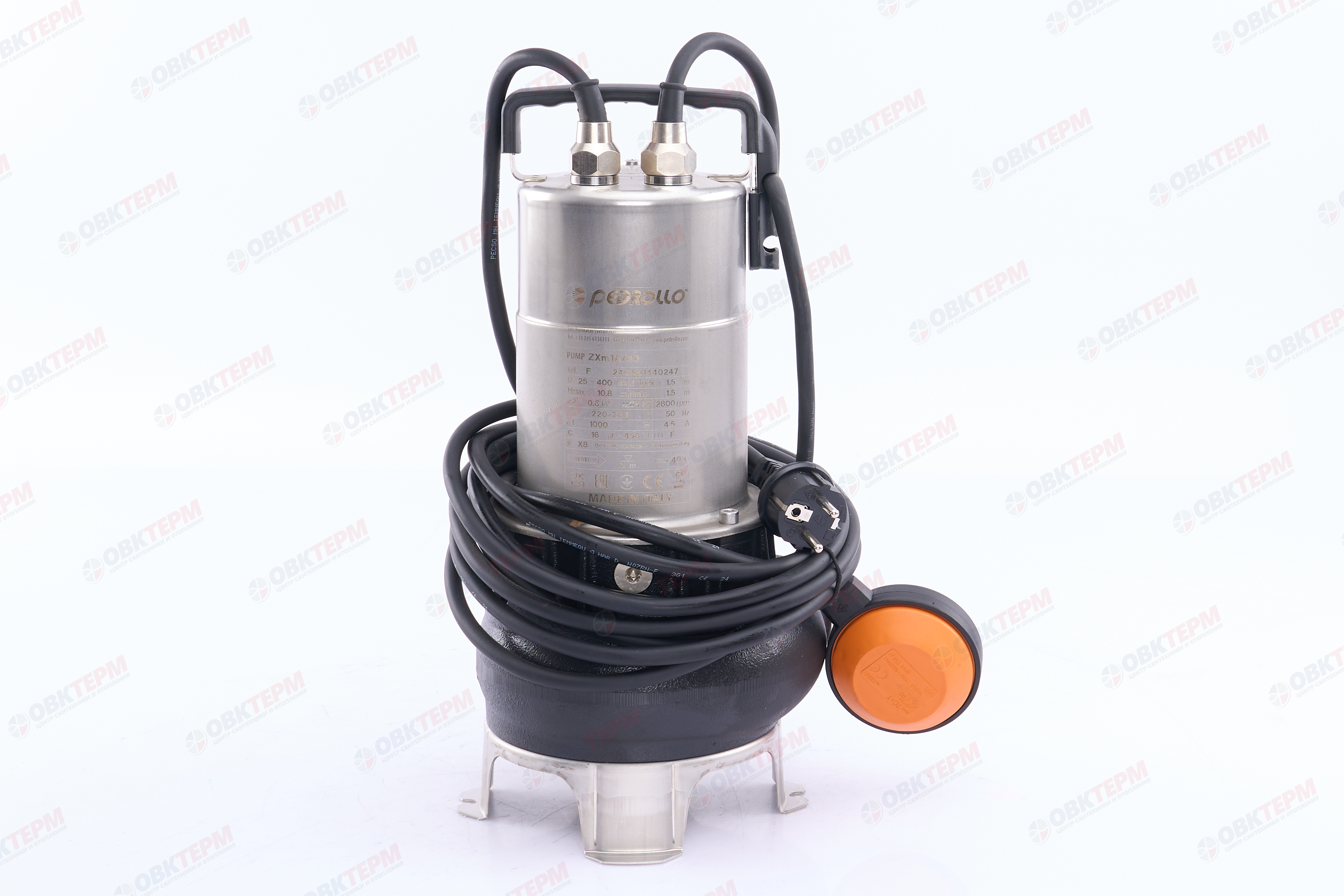 Насос фекальный  ZXm-1A/40 каб 10м Pedrollo  (0,6кВт/400л.м./11м.) - Изображение №4