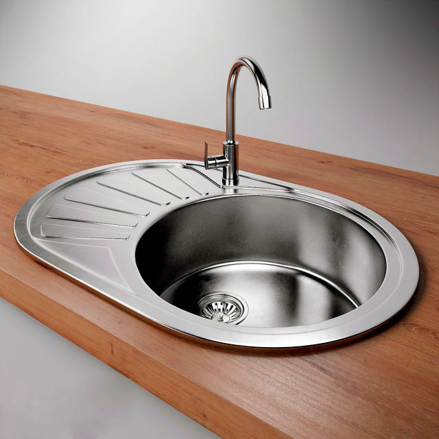 VLADIX  Мойка ВРЕЗНАЯ овал 45x74R (Decor)* 0,60мм + сифон (12шт/уп.) - миниатюра №3