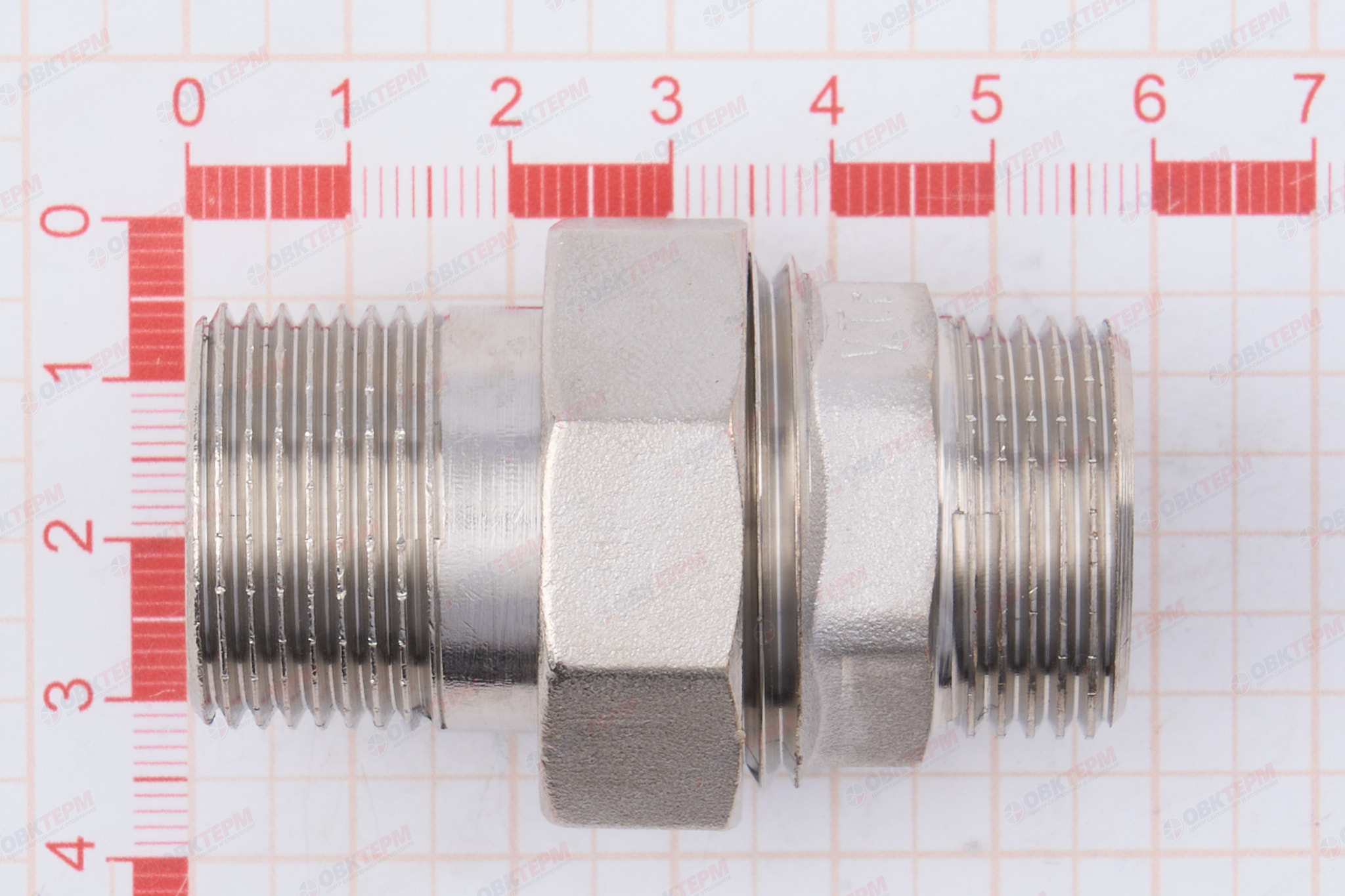 Американка прямая разъемная        3/4" нн никель    Valtec          (70ящ/10уп) - миниатюра №9