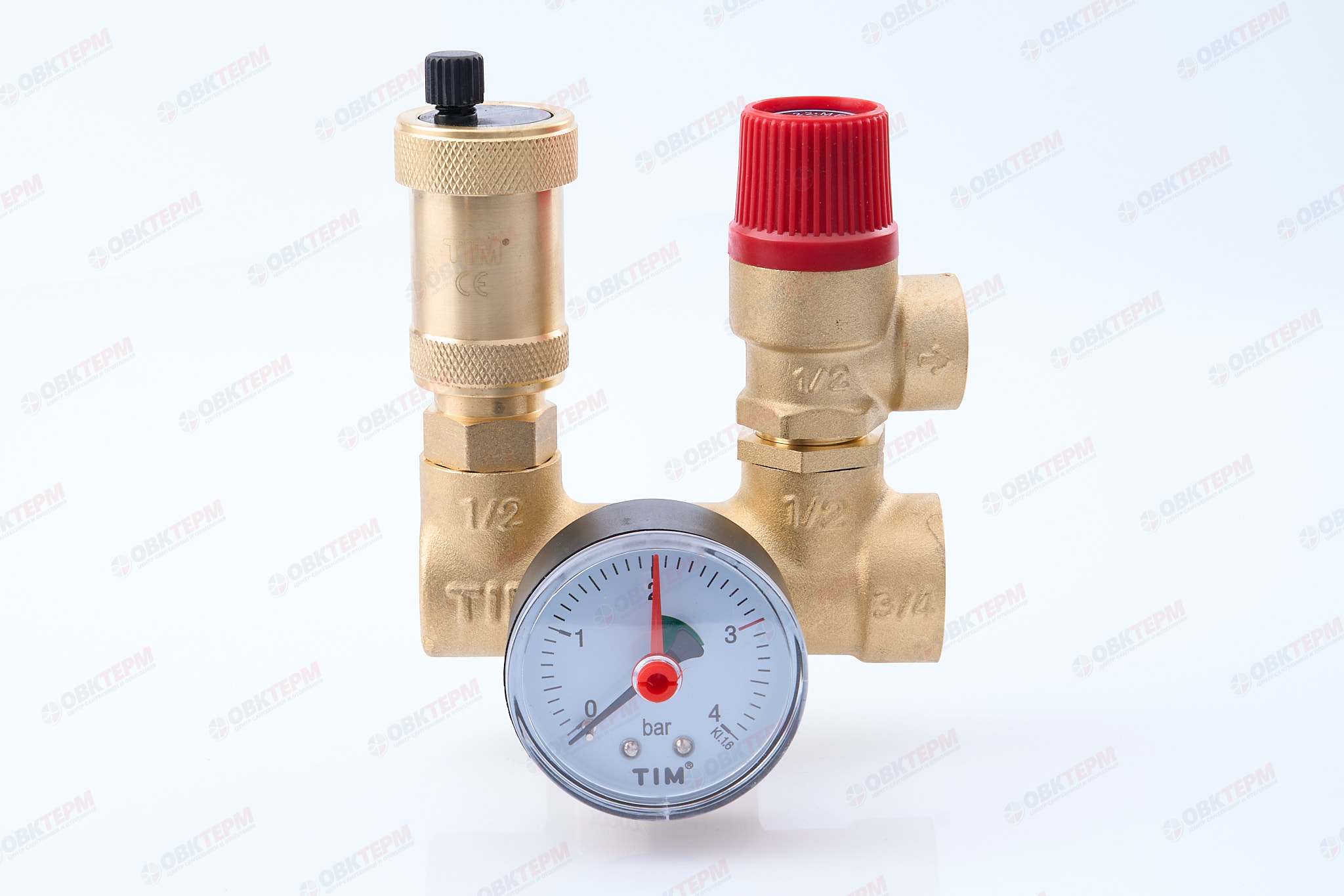 Группа безопасности котла    TIM    1"x3/4-3 bar (с возм. уст. бака)  (JH-1026-3)   (1шт/18ящ) - Изображение №1