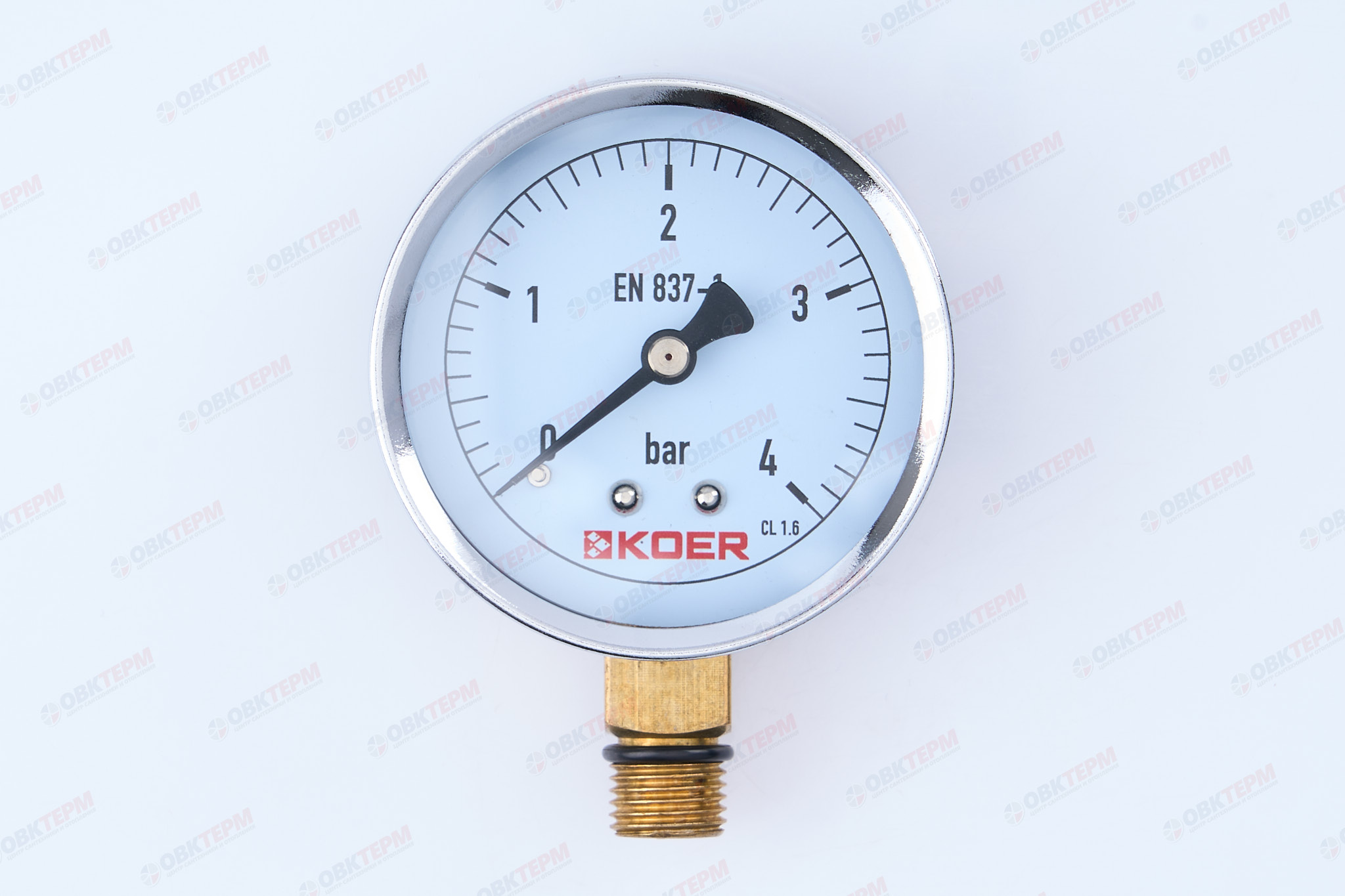 МАНОМЕТР  4 атм ХРОМ нижнее подключение KOER KM (610R) - Изображение №1