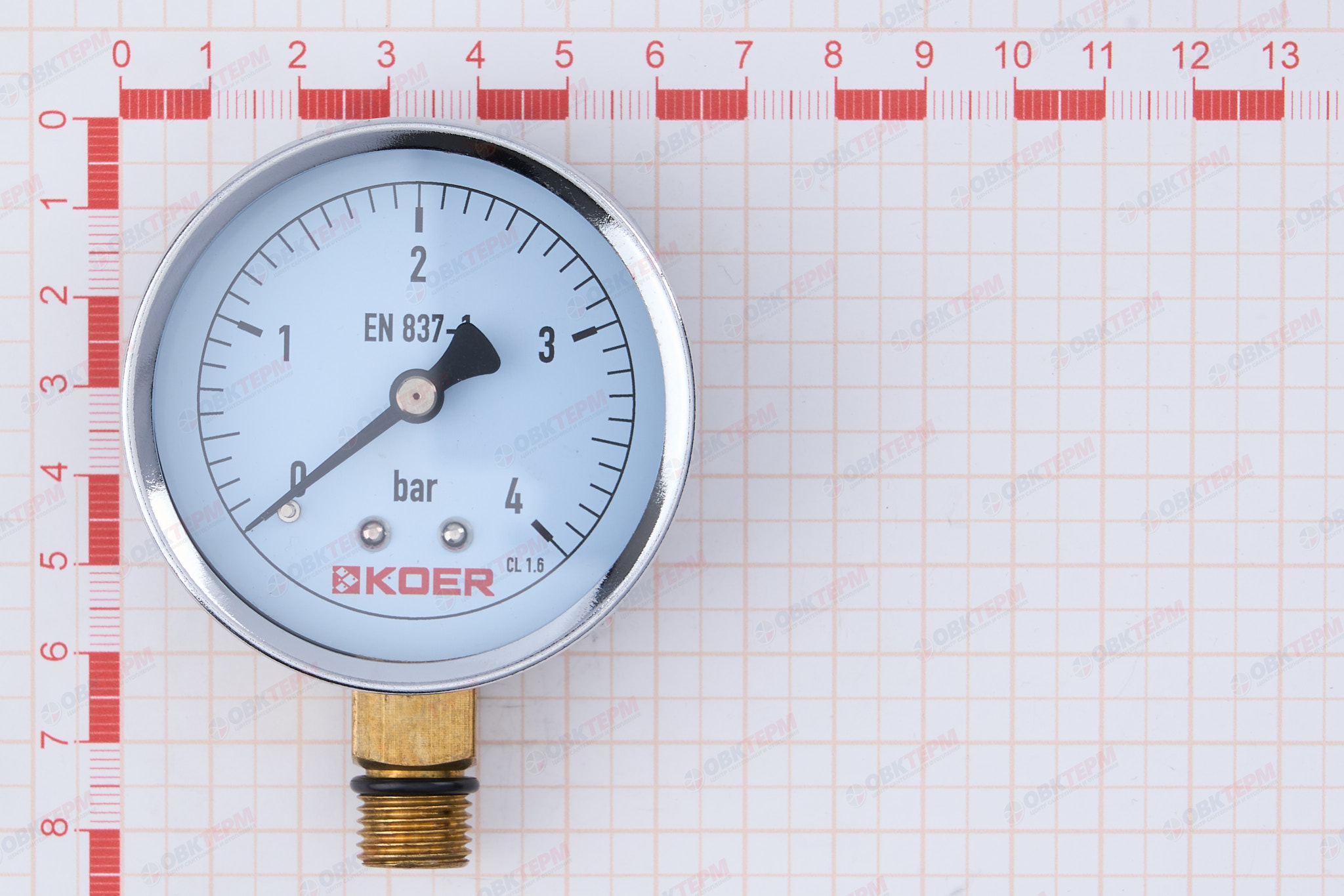 МАНОМЕТР  4 атм ХРОМ нижнее подключение KOER KM (610R) - Изображение №3