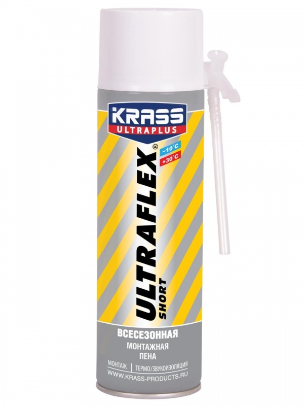 Пена Монтажная KRASS ULTRAFLEX Short(ручная) 300г Mini (0,5л) - Изображение №1