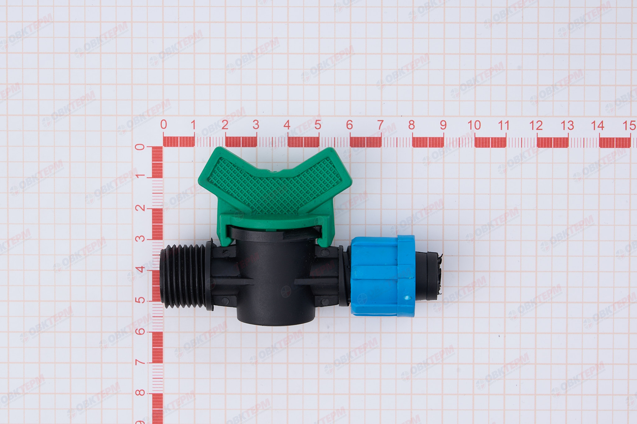 ЭКОНОМ Кран стартовый  с поджимом для пластиковой трубы 17х1/2Н" - миниатюра №6