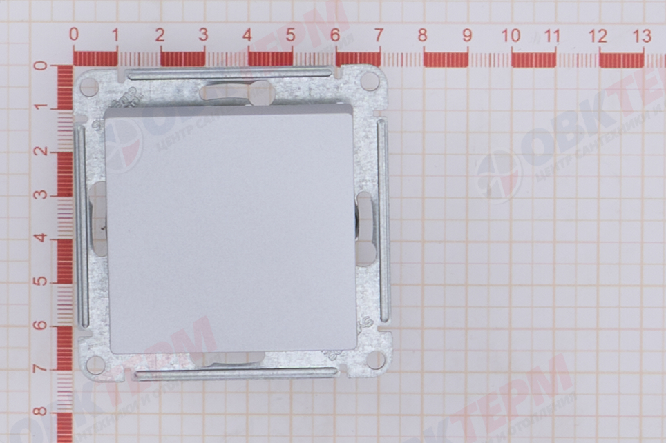 Выключатель 1-клавишный механизм сх.1 10АХ Алюминий AtlasDesign Systeme Electric - миниатюра №6