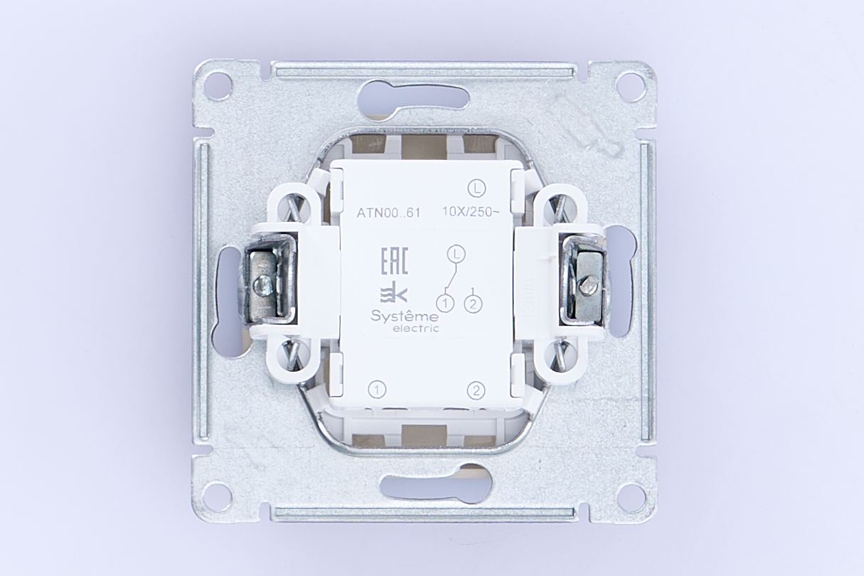 Переключатель 1-клавишный механизм сх.6 10АХ Алюминий AtlasDesign Systeme Electric - миниатюра №6
