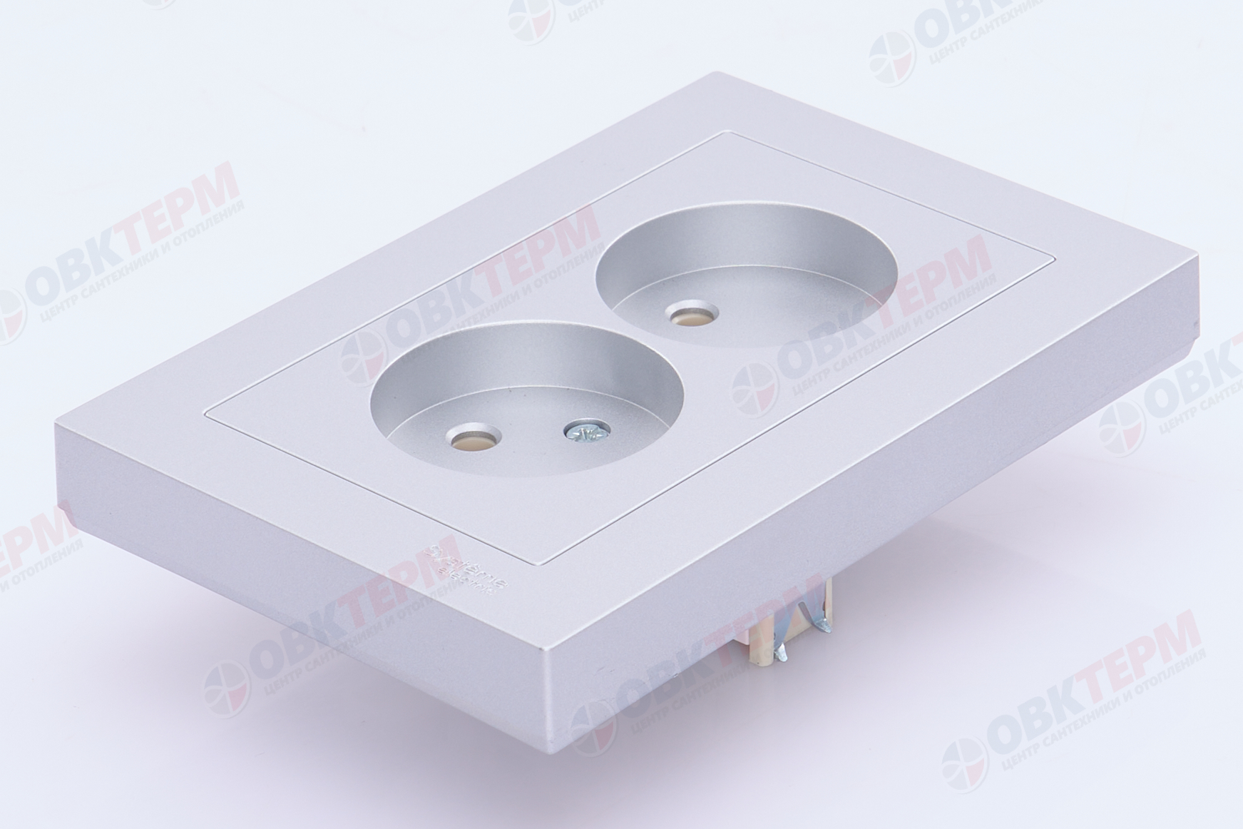 Розетка б/з в сборе двойная 16А Алюминий AtlasDesign Systeme Electric - Изображение №4