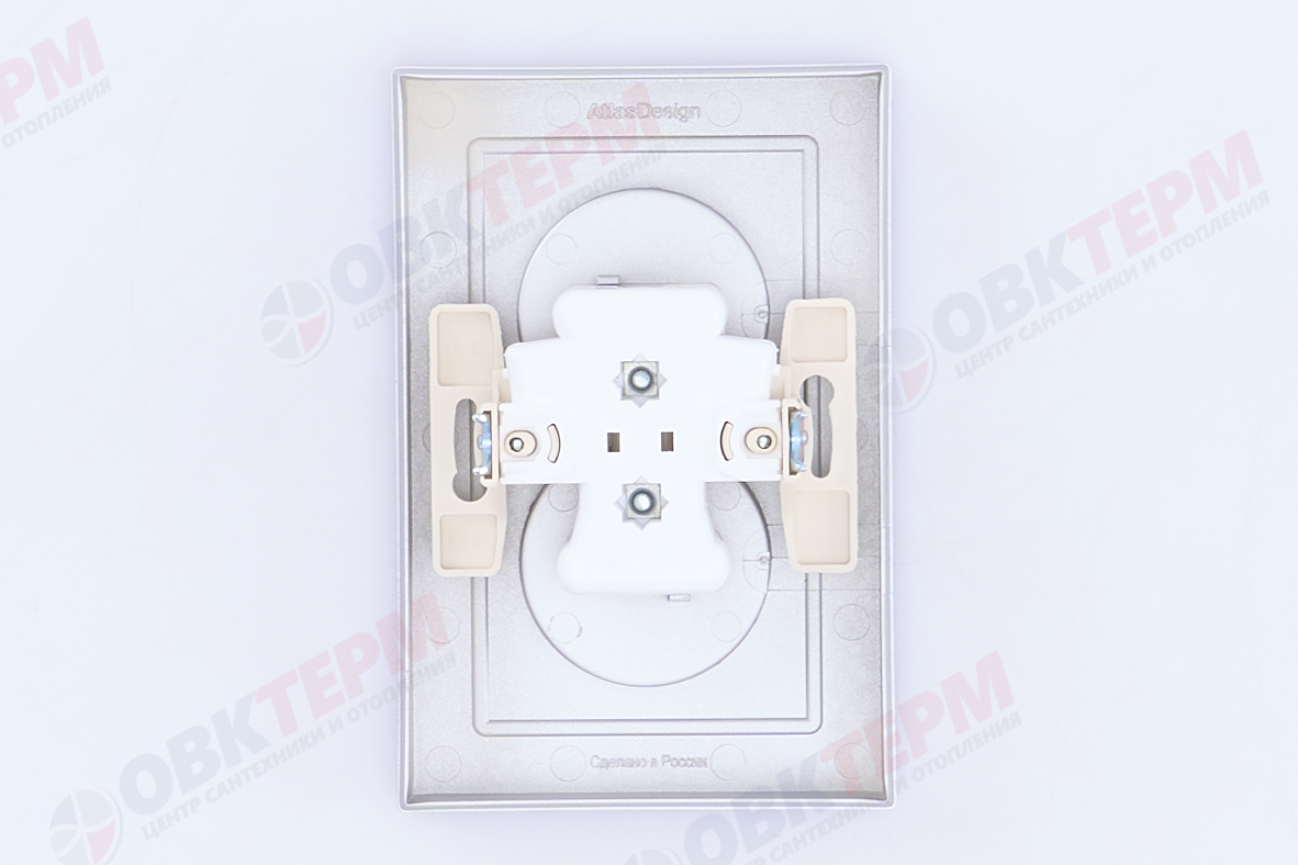 Розетка б/з в сборе двойная 16А Алюминий AtlasDesign Systeme Electric - миниатюра №6