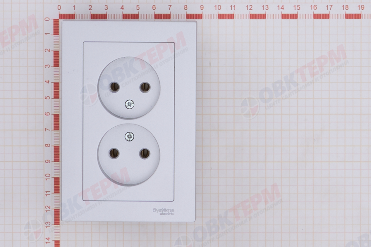 Розетка б/з в сборе двойная 16А Алюминий AtlasDesign Systeme Electric - миниатюра №7