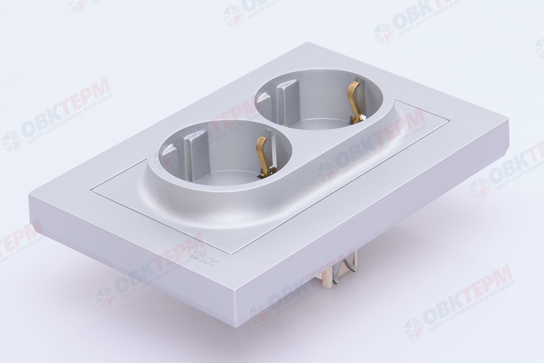 Розетка с/з в сборе двойная 16А Алюминий AtlasDesign Systeme Electric - миниатюра №7