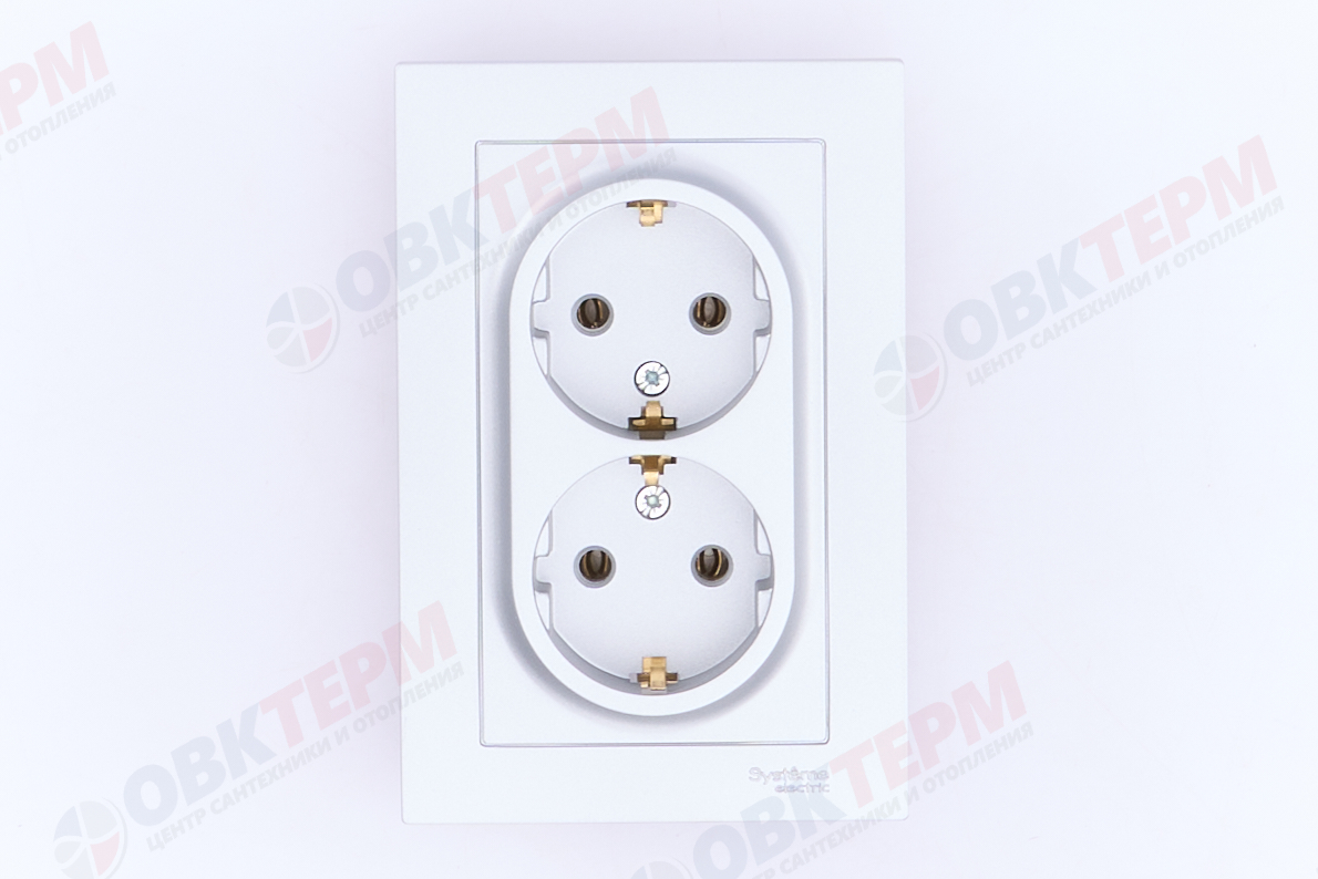 Розетка с/з в сборе двойная 16А Алюминий AtlasDesign Systeme Electric - миниатюра №8