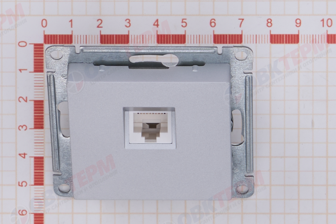 Розетка компьютерная RJ45 механизм Алюминий AtlasDesign Systeme Electric - миниатюра №9