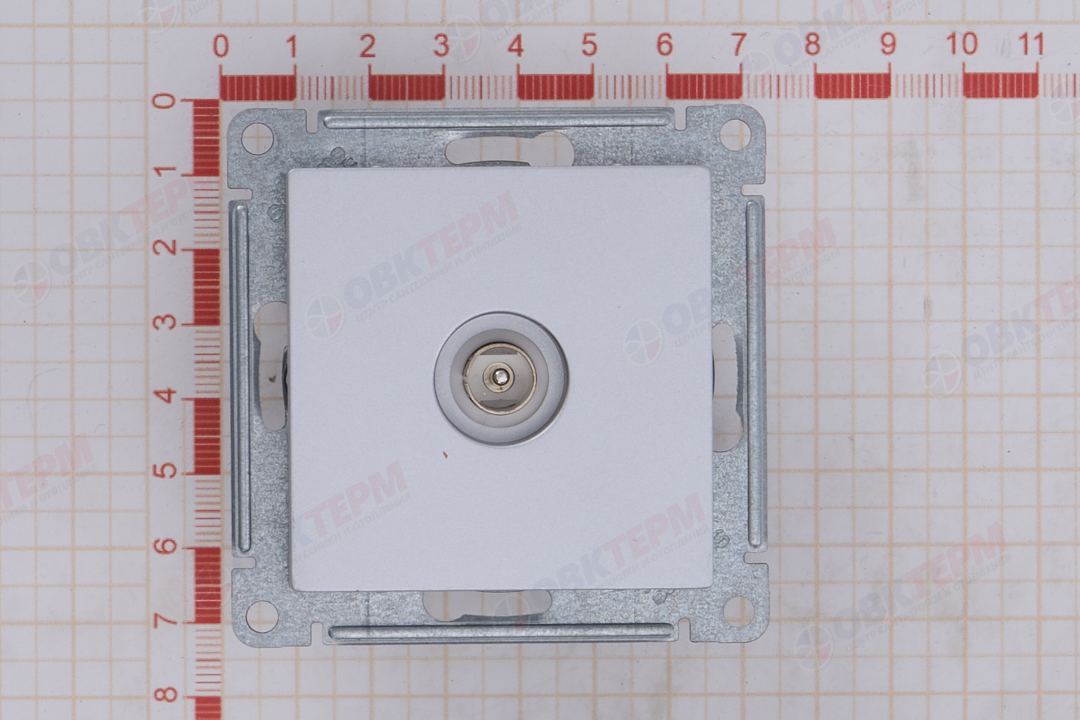 Розетка антенная коннектор механизм одиночная TV Алюминий AtlasDesign Systeme Electric - миниатюра №8