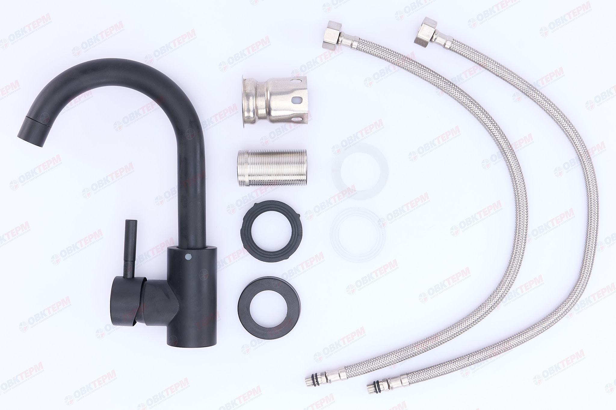 Смеситель д/умывальника нерж/сталь CHAMPION SUS-011-B BLACK  (10 шт/ящ) - Изображение №3