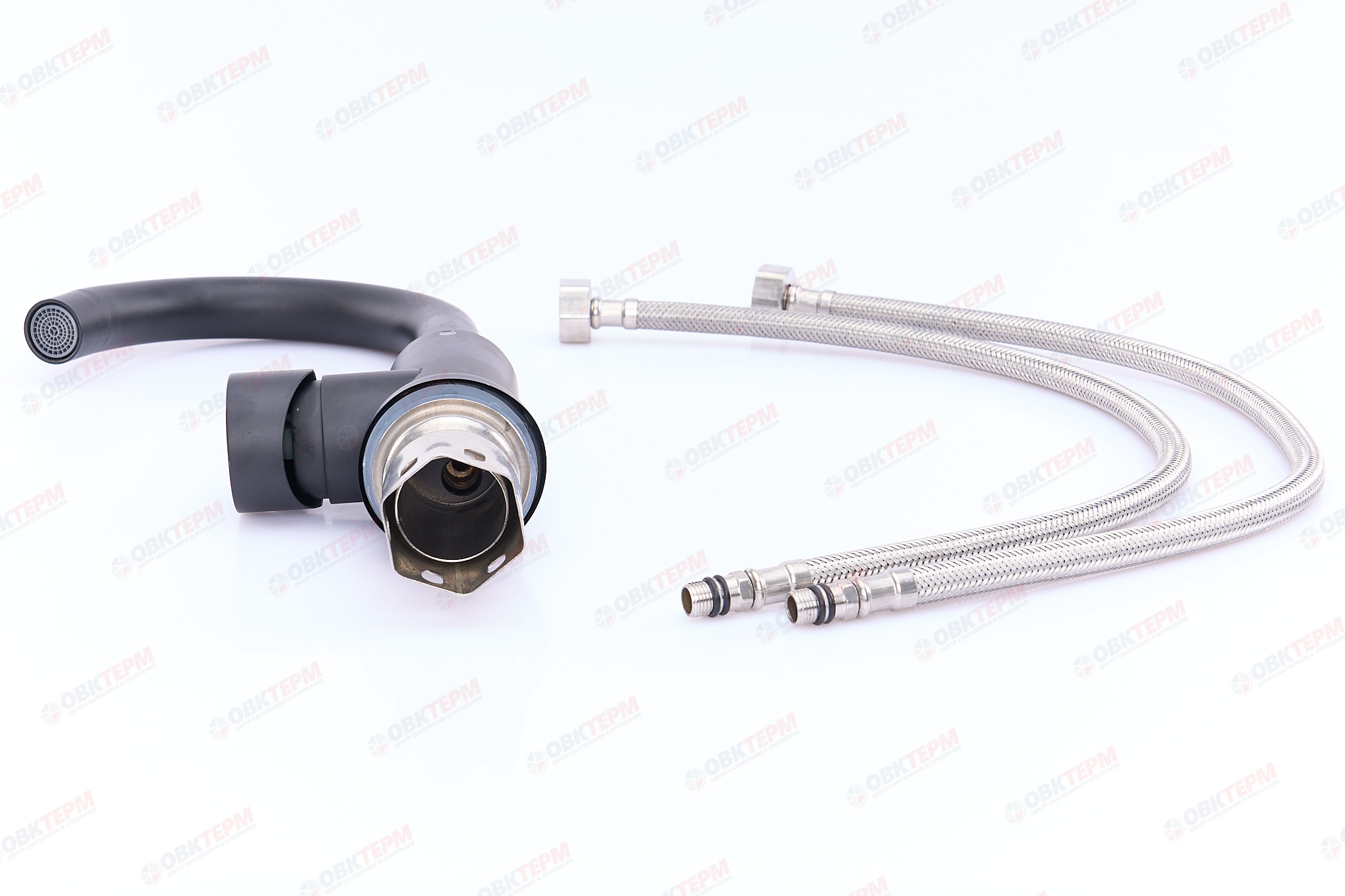 Смеситель д/умывальника нерж/сталь CHAMPION SUS-011-B BLACK  (10 шт/ящ) - Изображение №4