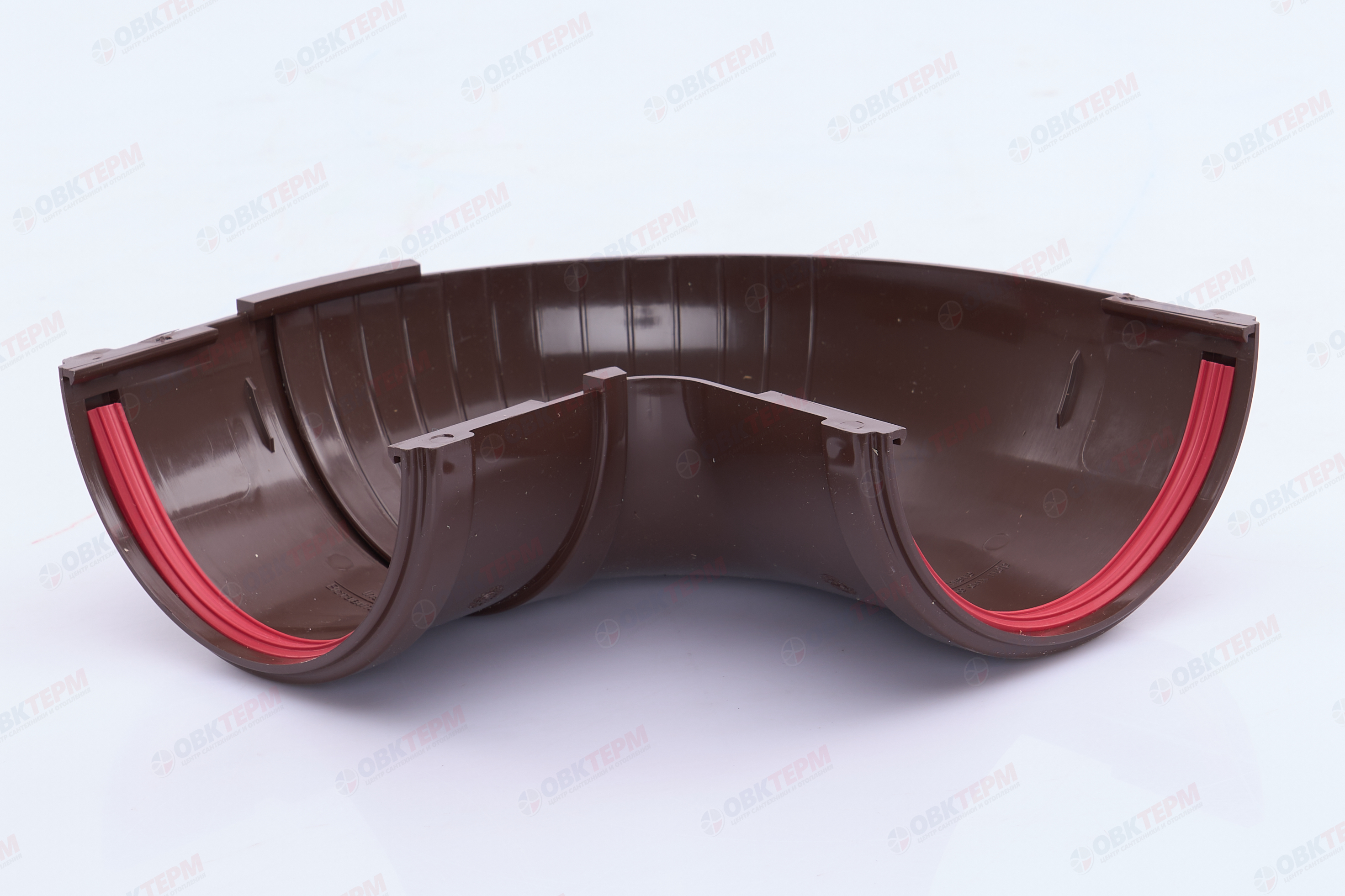 Угол желоба составной 90-150 град.Классика 120 ПВХ Grand Line шокол. (RAL 8017) (уп. 18шт) - Изображение №2