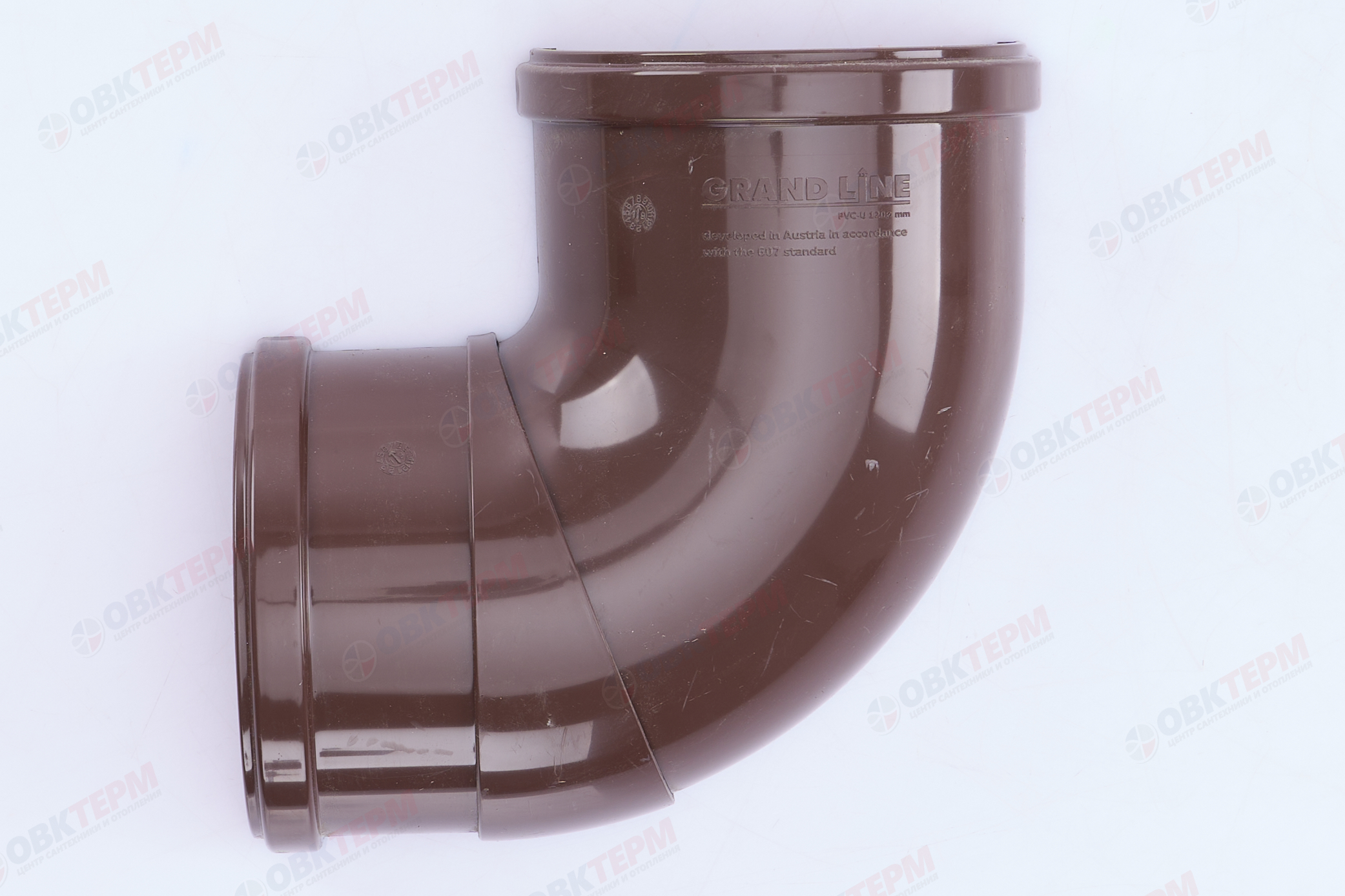 Угол желоба составной 90-150 град.Классика 120 ПВХ Grand Line шокол. (RAL 8017) (уп. 18шт) - миниатюра №6