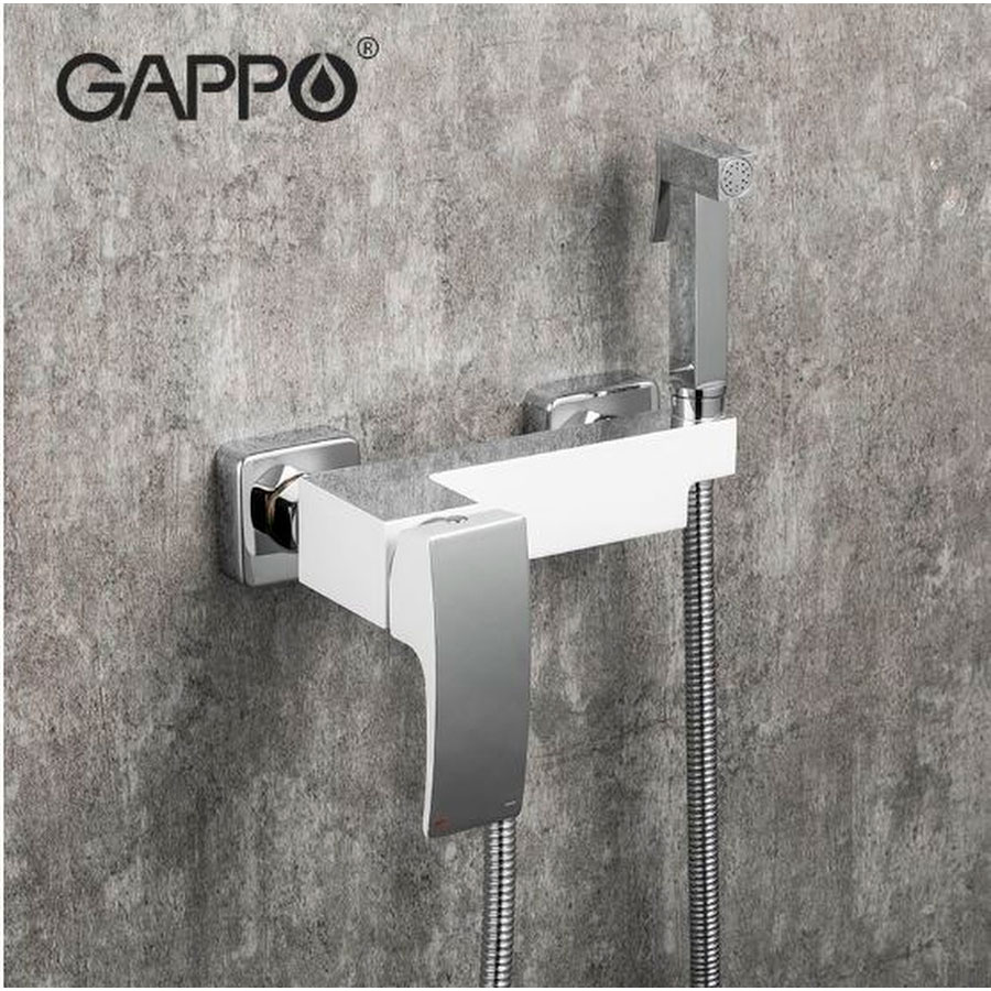 Смеситель с гигиеническим душем GAPPO G2007-8 латунь /белый - Изображение №3