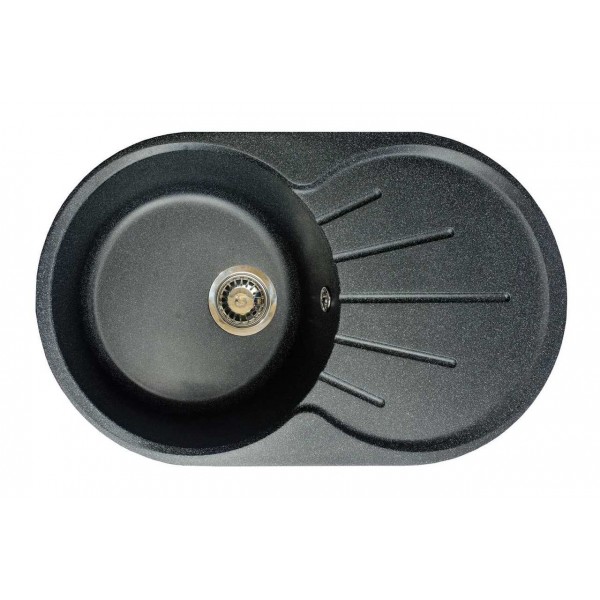 Мойка овальная   750*460мм GRANMILL 27 черная матовая - изображение №1