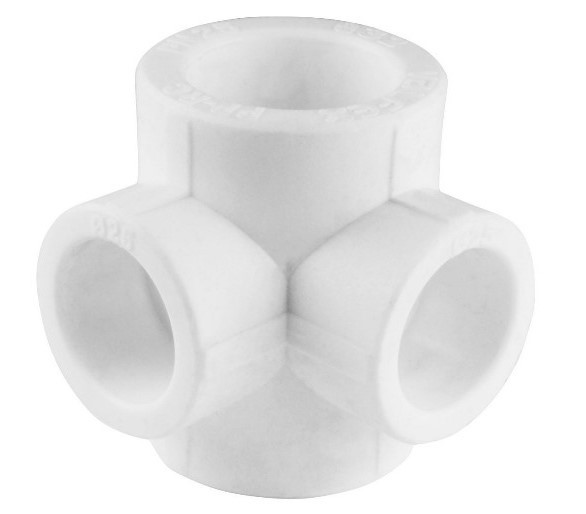 Крестовина двух плоск-я  40*25*25*40      (VALFEX)  белый (60/15) - миниатюра №2