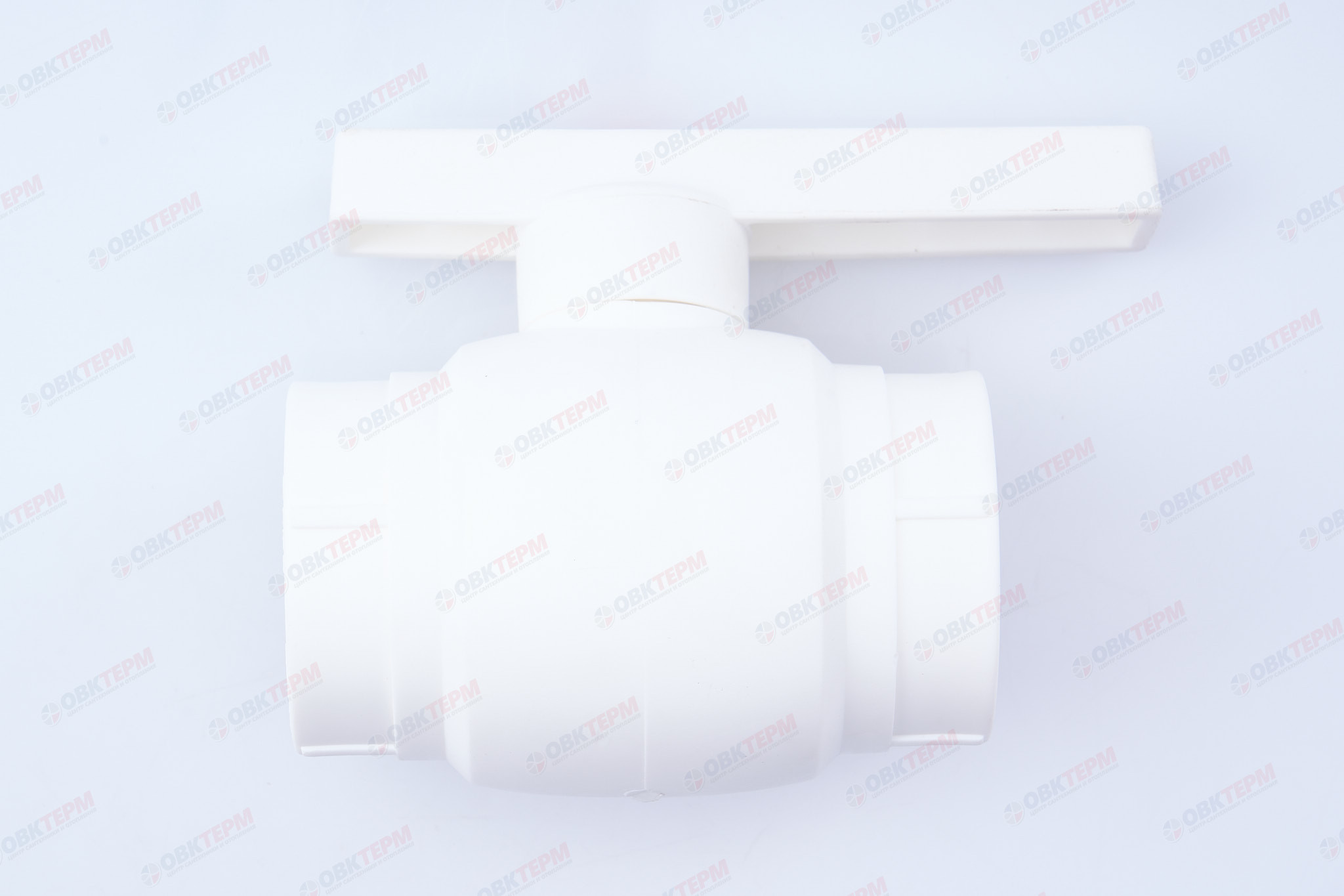 Кран пластиковый шаровый 40  (стальной шар)    (VALFEX OPTIMA)  белый  (16/4) - Изображение №1
