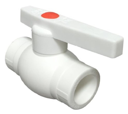 Кран пластиковый шаровый 25  (стальной шар)    (VALFEX OPTIMA)  белый  (40/10) - Изображение №2